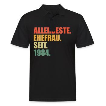 Meilleure épouse depuis 1984 40e anniversaire de mariage - Polo Homme - noir - Devant - Kai (181cm)