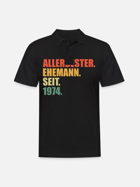 Best husband since 1974 50th wedding anniversary - Men's Polo Shirt - black