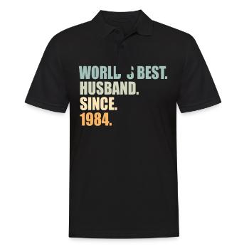 Meilleur mari depuis 1984 40e anniversaire de mariage - Polo Homme - noir - Devant - Kai (181cm)