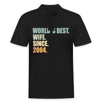 Best wife since 2004 20th wedding anniversary - Men's Polo Shirt - black - Front - Kai (181cm)