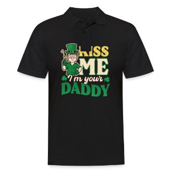 St Patricks Day infirmière m’embrasse, je suis papa - Polo Homme - noir - Devant - Kai (181cm)