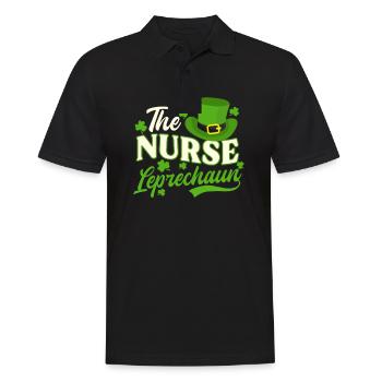 St Patricks Day infirmière l’infirmière lutin - Polo Homme - noir - Devant - Kai (181cm)