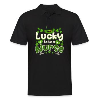 L’infirmière de la Saint-Patrick a de la chance d’être infirmière - Polo Homme - noir - Devant - Kai (181cm)