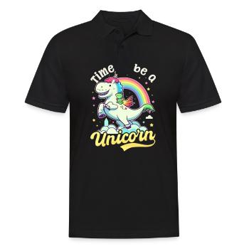 Licorne Il est temps d’être licorne - Polo Homme - noir - Devant - Kai (181cm)