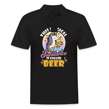 Einhorn-Magische Substanz namens Bier - Männer Poloshirt - Schwarz - Vorne - Kai (181cm)