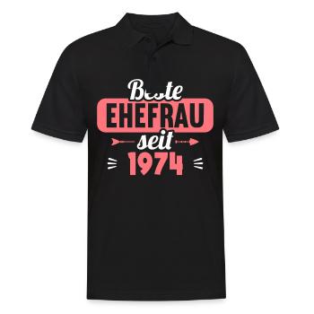 Beste Ehefrau seit 1974 50.Hochzeitstag - Männer Poloshirt - Schwarz - Vorne - Kai (181cm)