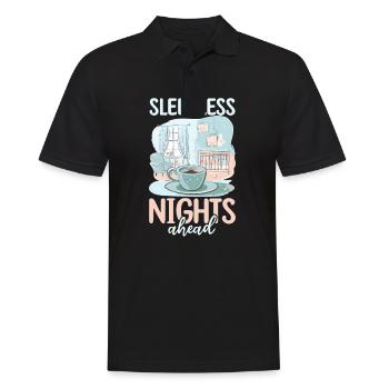 Future Dad Sleepless Nights Ahead - Men's Polo Shirt - black - Front - Kai (181cm)