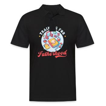 Future Dad Training für die Vaterschaft - Männer Poloshirt - Schwarz - Vorne - Kai (181cm)