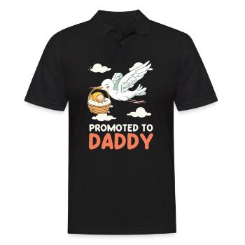 Zukünftiger Vater zum Papa befördert - Männer Poloshirt - Schwarz - Vorne - Kai (181cm)