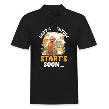 Das Abenteuer der zukünftigen Papa-Väter beginnt bald - Männer Poloshirt - Schwarz - Vorne - Kai (181cm)