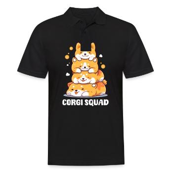 Corgi Maman Papa Corgi Squad - Polo Homme - noir - Devant - Kai (181cm)