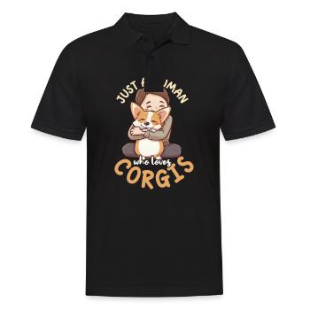 Corgi Mom Dad Human Who Loves Corgis - Men's Polo Shirt - black - Front - Kai (181cm)