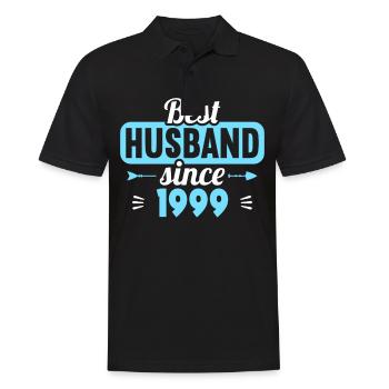 Best husband since 1999 25th wedding anniversary - Men's Polo Shirt - black - Front - Kai (181cm)