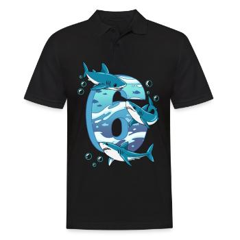 Requin du 6e anniversaire - Polo Homme - noir - Devant - Kai (181cm)