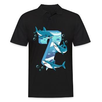 Requin du 7e anniversaire - Polo Homme - noir - Devant - Kai (181cm)