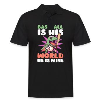 Baseball Mom est son monde, il est le mien - Polo Homme - noir - Devant - Kai (181cm)