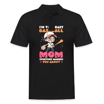 Baseball-Mutter Verrückte Mutter gewarnt - Männer Poloshirt - Schwarz - Vorne - Kai (181cm)