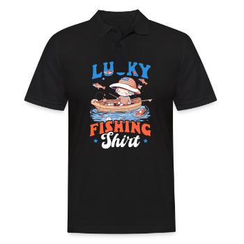 Fisherman Lucky Fishing Outfit - Männer Poloshirt - Schwarz - Vorne - Kai (181cm)