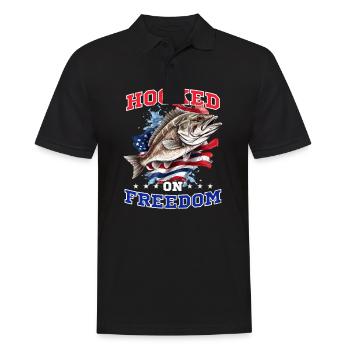 Fischer Süchtig Nach Angelflagge - Männer Poloshirt - Schwarz - Vorne - Kai (181cm)