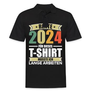 Retirement Pension Pensioner Pensioner Pension 2024 - Men's Polo Shirt - black - Front - Kai (181cm)