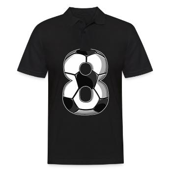 8th Birthday Football - Men's Polo Shirt - black - Front - Kai (181cm)