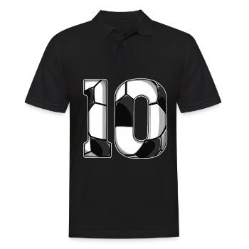 10th Birthday Football - Men's Polo Shirt - black - Front - Kai (181cm)