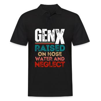 Gen X - Farben im Retro-Stil - Männer Poloshirt - Schwarz - Vorne - Kai (181cm)