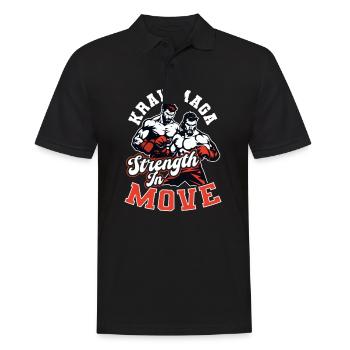 Krav Maga Strength In Move - Men's Polo Shirt - black - Front - Kai (181cm)