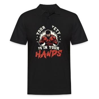 Krav Maga Your Safety Is In Your Hands - Men's Polo Shirt - black - Front - Kai (181cm)