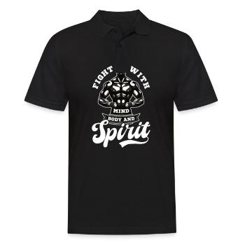 Combat de Krav Maga avec l’, le corps et l’ - Polo Homme - noir - Devant - Kai (181cm)