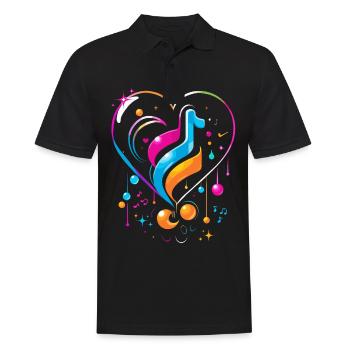 Gaming Musical Heart - Abstract - Men's Polo Shirt - black - Front - Kai (181cm)