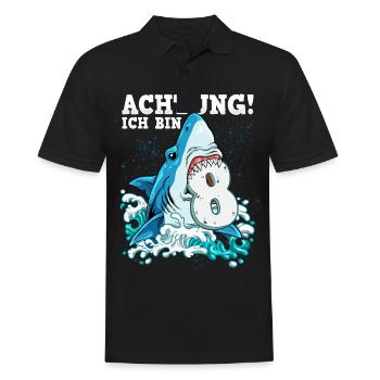 Requin de 8e anniversaire - Polo Homme - noir - Devant - Kai (181cm)