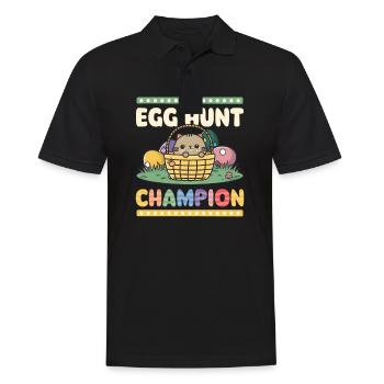 Katzen-Ostereiersuche-Champion - Männer Poloshirt - Schwarz - Vorne - Kai (181cm)