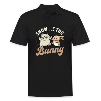 Cat Easter Show Me Bunny - Men's Polo Shirt - black - Front - Kai (181cm)