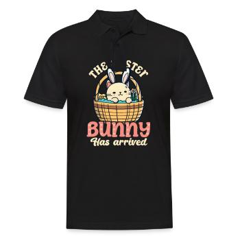 Katze Ostern Der Osterhase ist da - Männer Poloshirt - Schwarz - Vorne - Kai (181cm)
