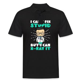Radiologe dumm kann es röntgen - Männer Poloshirt - Schwarz - Vorne - Kai (181cm)