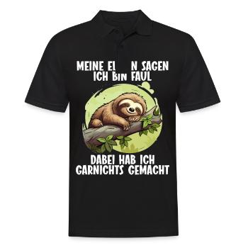 My parents all say I'm lazy sloth - Men's Polo Shirt - black - Front - Kai (181cm)