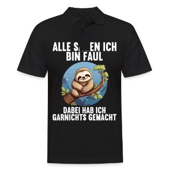Mes parents disent tous que je suis paresseux - Polo Homme - noir - Devant - Kai (181cm)