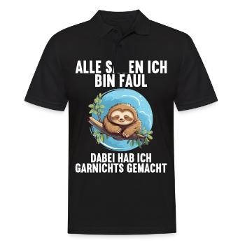 Mes parents disent tous que je suis paresseux - Polo Homme - noir - Devant - Kai (181cm)
