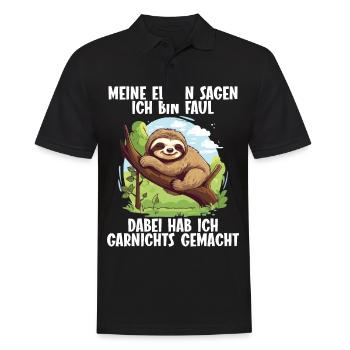 My parents all say I'm lazy sloth - Men's Polo Shirt - black - Front - Kai (181cm)