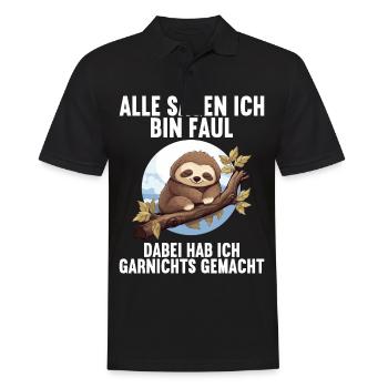 Meine Eltern Alle sagen ich bin faul Faultier - Männer Poloshirt - Schwarz - Vorne - Kai (181cm)