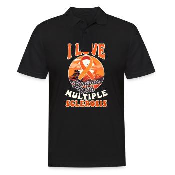 MS Awareness Love Someone With Multiple Sclerosis - Men's Polo Shirt - black - Front - Kai (181cm)