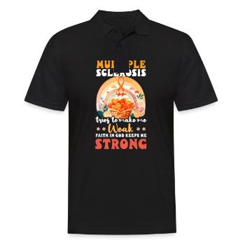 MS Awareness Tries Make Weak Faith God Strong - Men's Polo Shirt - black - Front - Kai (181cm)
