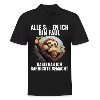 Mes parents disent tous que je suis paresseux - Polo Homme - noir - Devant - Kai (181cm)