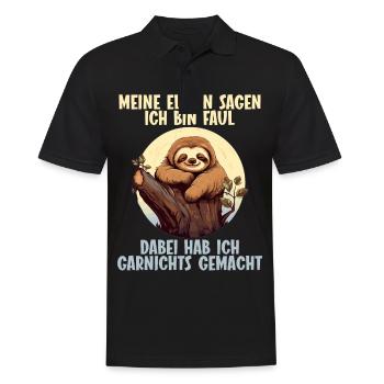 Mes parents disent tous que je suis paresseux - Polo Homme - noir - Devant - Kai (181cm)