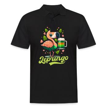 Irischer Flamingo St. Patricks Lepringo - Männer Poloshirt - Schwarz - Vorne - Kai (181cm)