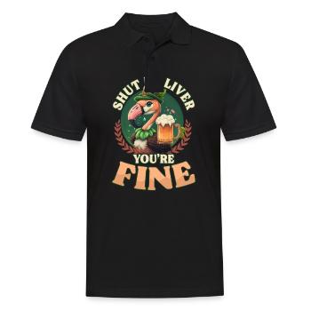 Flamant rose irlandais St Patricks tais-toi, tu vas bien - Polo Homme - noir - Devant - Kai (181cm)