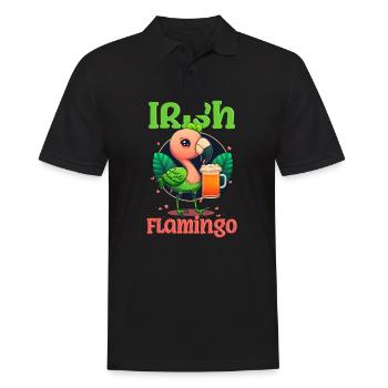 Flamant rose irlandais St Patricks Bière irlandaise Flamingo - Polo Homme - noir - Devant - Kai (181cm)