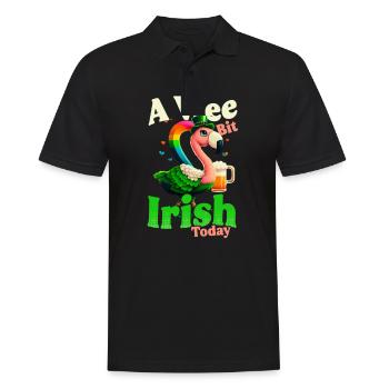 Flamant rose irlandais St Patricks un peu irlandais - Polo Homme - noir - Devant - Kai (181cm)