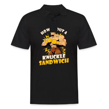 Boxing How About Knuckle Sandwich - Men's Polo Shirt - black - Front - Kai (181cm)